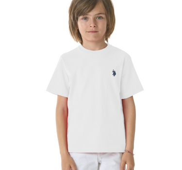 US POLO SHORT-SLEEVED COTTON T-SHIRT WITH LOGO