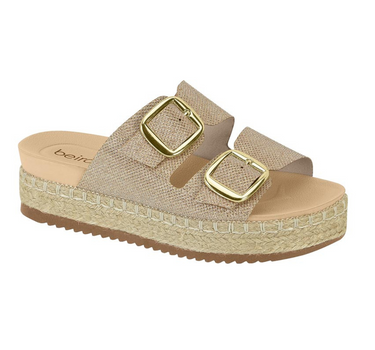 BEIRA RIO WOMEN SLIDERS WITH BUCKLE AND RUFFA DETAILING