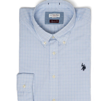 US POLO MENS LONG SLEEVE SHIRT IN BLUE