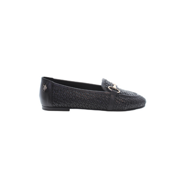 US POLO WOMENS MOCASSIN IN WOVEN LEATHER