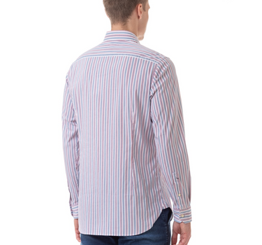 US POLO ASSN. MEN STRIPED SLIM-FIT SHIRT IN BLUE