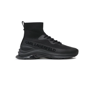 KARL LAGERFELD LUX FINESSE HI PULL ON RUNNER TRAINERS IN BLACK