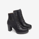 NEROGIARDINI WOMEN LEATHER ANKLE BOOTS IN BLACK