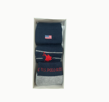 US POLO GIFT BOX MEN MIX SOCKS IN BLUE PACK OF 3