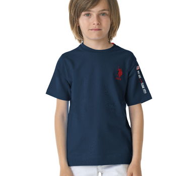 US POLO SHORT-SLEEVED T-SHIRT WITH LOGO AND SIDE PRINT