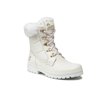 PANAMA JACK LEATHER BOOTS WITH WARM LINING IN WHITE