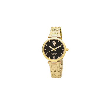 US POLO WOMEN MARGOT STAINLESS STEEL BAND WITH YELLOW GOLD PLATING