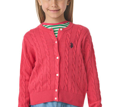US POLO COTTON CARDIGAN WITH LOGO