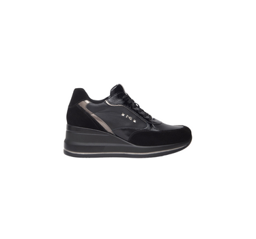 NERO GIARDINI LEATHER TRAINERS