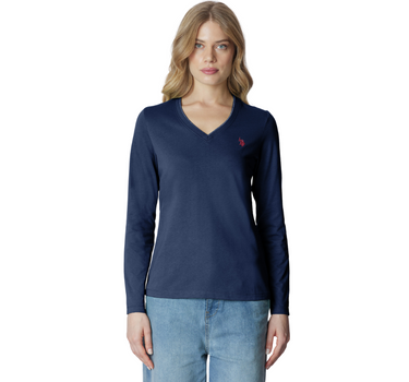 US POLO ASSN WOMEN BABS V NECK T-SHIRT