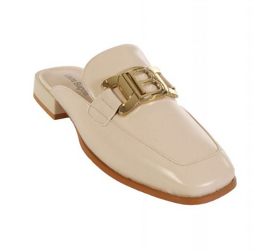 LAURA BIAGIOTTI GOLD BUCKLE MULES