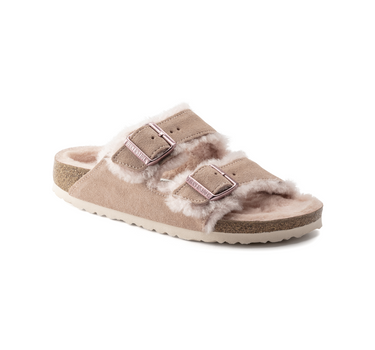 BIRKENSTOCK ARIZONA LAMSKIN IN LIGHT ROSE