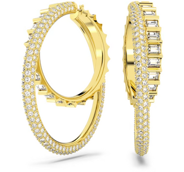 SWAROVSKI ROTA HOOP EARRINGS IN WHITE