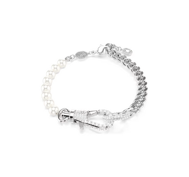 SWAROVSKI DEXTERA BRACELET, PAVE,CRYSTAL PEARL,WHITE,RHODIUM PLATED