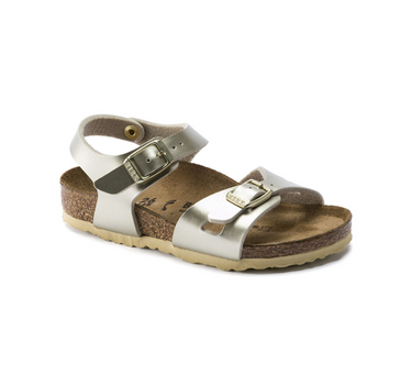 BIRKENSTOCK RIO KIDS REGULAR FIT IN METALLIC GOLD