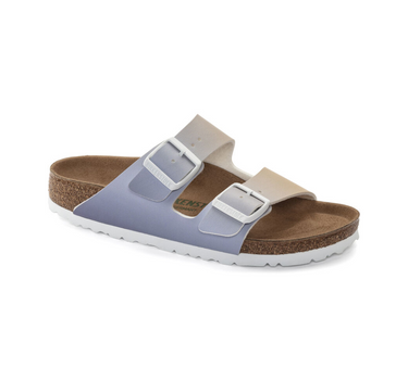 BIRKENSTOCK ARIZONA IN PURPLE NARROW FIT FOG MULTI