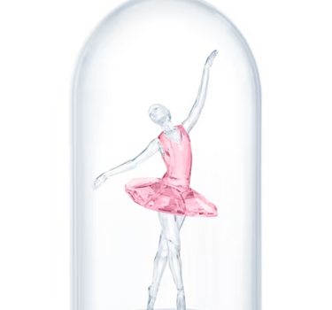 SWAROVSKI BALLERINA UNDER BELL JAR IN PINK