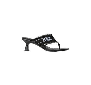 KARL LAGERFELD PANACHE II DENIM HEELED SANDALS