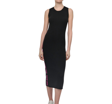 DKNY WOMEN SIDE LOGO MIDI TANK SWEATER DRESS