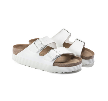 BIRKENSTOCK ARIZONA VEGAN NARROW FIT IN WHITE