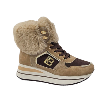 LAURA BIAGIOTTI WOMEN HIGH TOP TRAINERS WITH FUR