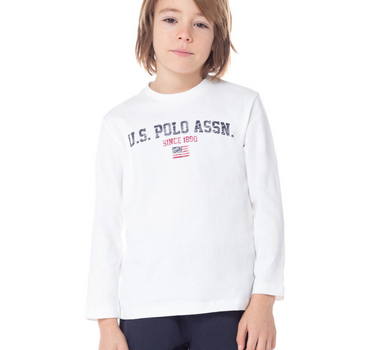 US POLO KIDS LONG SLEEVE T-SHIRT WITH VINTAGE PRINT