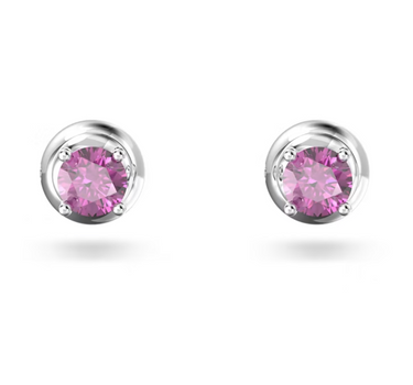 SWAROVSKI STILLA STUD EARRINGS IN PURPLE