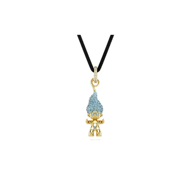 SWAROVSKI GOOD LUCK TROLLS PENDANT,TROLL,BLUE,GOLD-TONE PLATED