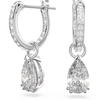 SWAROVSKI MILLENIA PEAR CUT HOOP EARRINGS