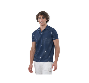 US POLO ASS MEN BENJI POLO SHIRT PRINT ALL-OVER