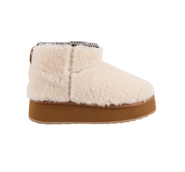 EMU WOMEN STINGER MICRO FLATFORM TEDDY ANKLE BOOTS