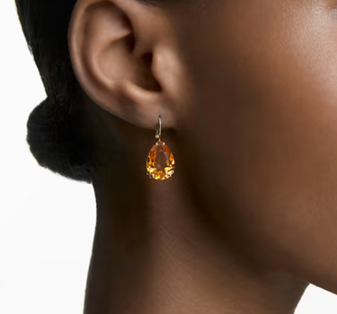 SWAROVSKI MILLENIA PEAR CUT DROP EARRINGS IN YELLOW