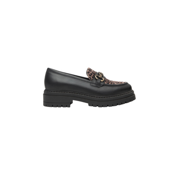 NERO GIARDINI LEATHER & FABRIC LOAFERS