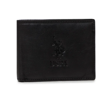 US POLO HORIZONTAL WALLET WITH COIN AND FLAP IN BLACK