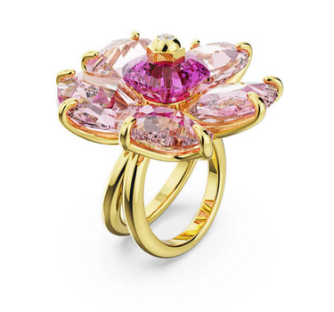 SWAROVSKI FLORERE COCKTAIL RING IN PINK