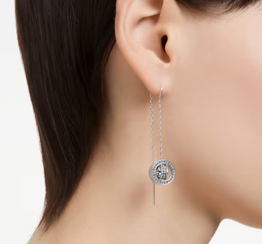 SWAROVSKI HOLLOW DROP EARRINGS IN BLUE