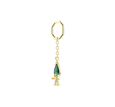 SWAROVSKI GOOD LUCK TROLLS KEY RING, TROLL,GREEN,GOLD-TONE PLATED