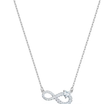 SWAROVSKI INFINITY NECKLES IN WHITE