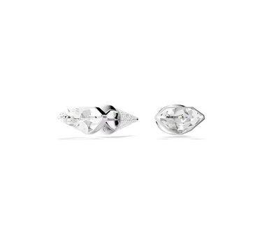 SWAROVSKI LUCENT STUD EARRINGS, PAVE, SPIKE,WHITE, RHODIUM PLATED