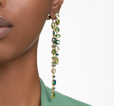 SWAROVSKI GEMA DROP ASYMMETRICAL DESIGN EARRINGS