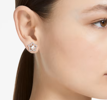 SWAROVSKI STELLA STUD EARRINGS ROUND CUT