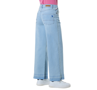 US POLO ASSN WOMEN WEND WIDE LEG DENIM TROUSERS
