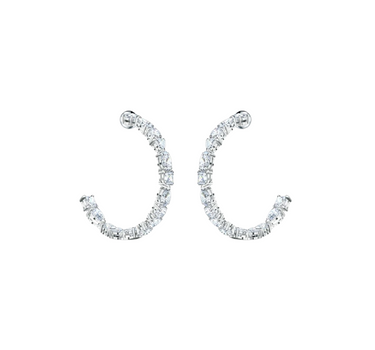 SWAROVSKI TENNIS DELUXE MIXED HOOP EARRINGS