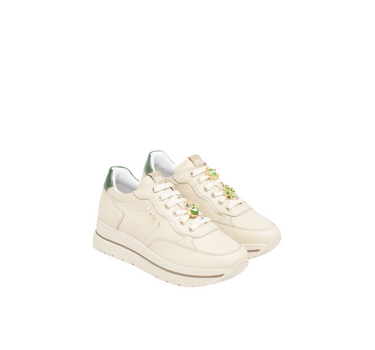 NERO GIARDINI LEATHER TRAINERS