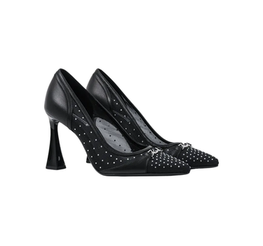 KARL LAGERFELD DEBUTANTE GLITTER MESH PUMPS