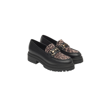 NERO GIARDINI LEATHER & FABRIC LOAFERS
