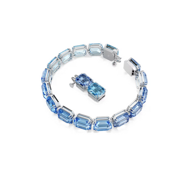 SWAROVSKI MILLENIA BRACELET, OCTAGON CUT, COLOR GRADIENT, BLUE, RHODIUM PLATED