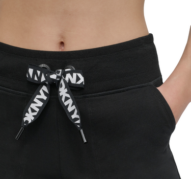 DKNY WOMEN HIGH RISE LOGO DRAWSTRING JOGGERS