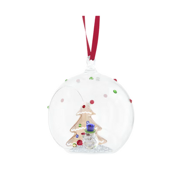 SWAROVSKI HOLIDAY CHEERS TREE AND SNOWMAND BALL ORNAMENT