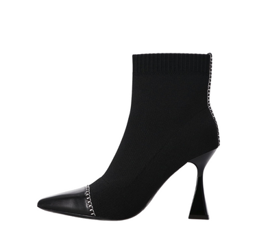 KARL LAGERFELD DEBUT II MIX KNIT ANKLE BOOTS